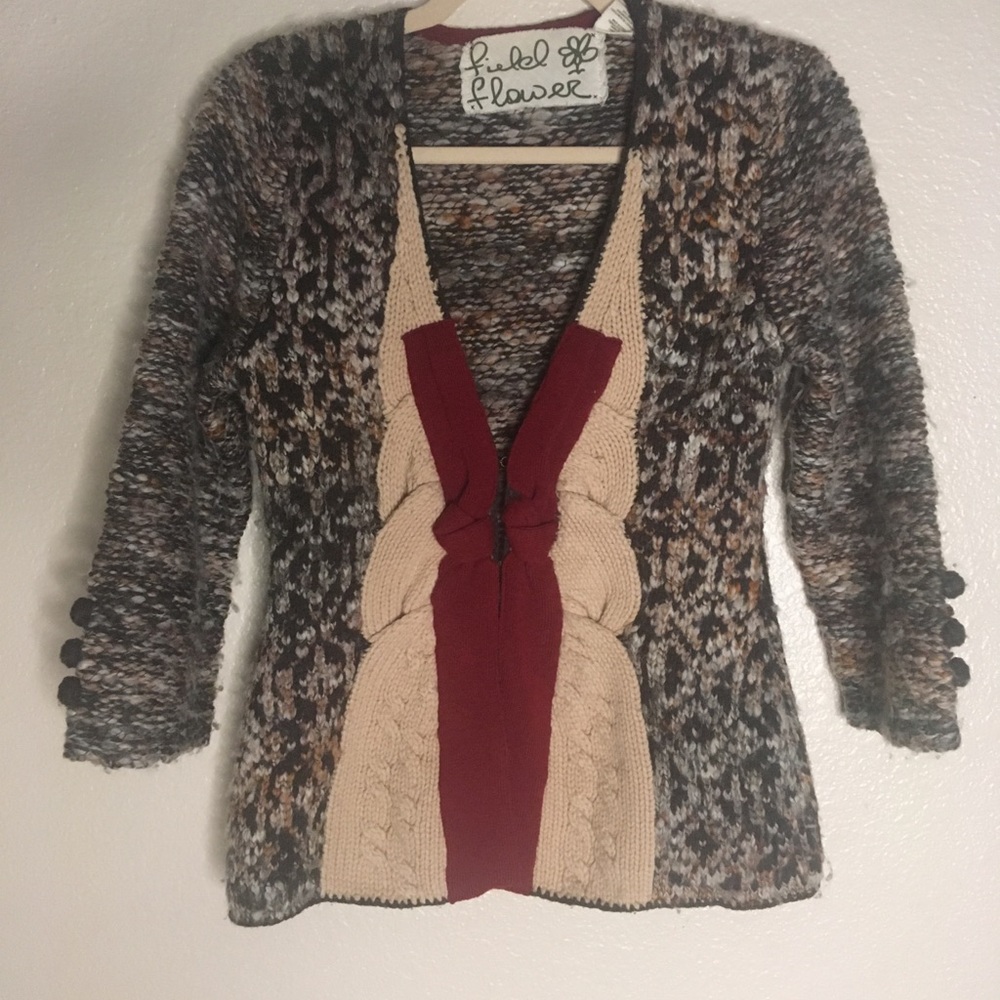 Field & Flower Anthropologie Wool Blend Cardigan M